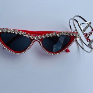 Crimson Scarf, Earrings, Sunnies Set