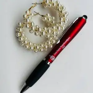 Pearl Earrings & Delta Pen Stylus